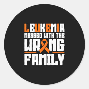 Childhood leukaemia mom fighters orange ribbon classic round sticker