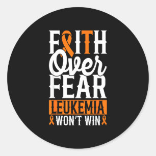 Childhood leukaemia mom fighters orange ribbon classic round sticker