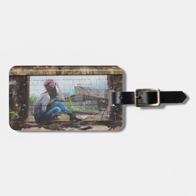 Childhood Memories Graffiti Luggage Tag (Front Horizontal)