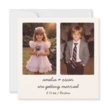 Childhood Photo QR Code Save the Date Vintage