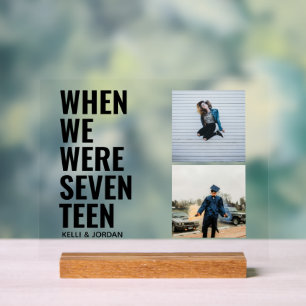 Childhood Photo Wedding Table Numbers Acrylic Sign