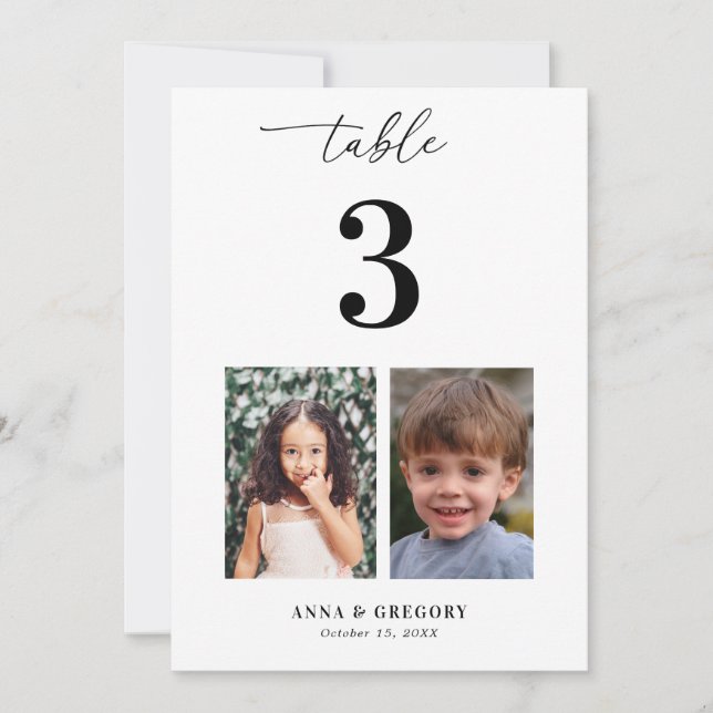 Childhood Pictures Photos Qr Code 5x7 Wedding Invitation (Front)