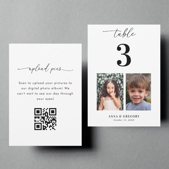 Childhood Pictures Photos Qr Code 5x7 Wedding Invitation (Creator Uploaded)