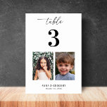 Childhood Pictures Photos Table Number 3 Wedding<br><div class="desc">Decorate your wedding table with this number card, featuring bride and groom's childhood pictures and custom text of your choice. Easily add your own details by clicking on the "personalize" option. 🌸 PLEASE NOTE: The size of this card is 3.5" x 5". If you’d like a larger size, please contact...</div>