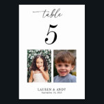 Childhood Pictures Photos Table Number 5 Wedding<br><div class="desc">Decorate your wedding table with this number card,  featuring bride and groom's childhood pictures and custom text of your choice. Easily add your own details by clicking on the "personalize" option.</div>