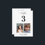 Childhood Pictures Table Number Wedding Card Sign<br><div class="desc">Decorate your wedding table with this number card, featuring bride and groom's childhood pictures and custom text of your choice. Easily add your own details by clicking on the "personalize" option. 🌸 PLEASE NOTE: The size of this card is 3.5" x 5". If you’d like a larger size, please contact...</div>
