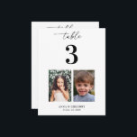 Childhood Pictures Table Number Wedding Card Sign<br><div class="desc">Decorate your wedding table with this number card,  featuring bride and groom's childhood pictures and custom text of your choice. Easily add your own details by clicking on the "personalize" option.</div>