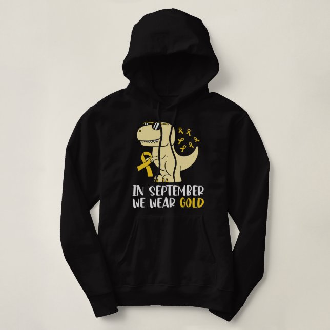Childhood Ribbon In September We Wear Gold Childho Hoodie (Design Front)