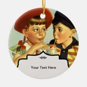 Childhood Sweethearts Ceramic Ornament