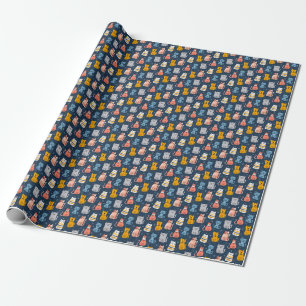 Childish Cute Cats Seamless Design Wrapping Paper