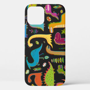Childish Dinosaurs: Fun Seamless Pattern iPhone 12 Case