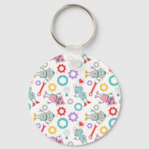Childish Robots Colourful Mechanical Parts Tools Keychain