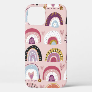 Childish seamless pattern with abstract hand drawn iPhone 12 case