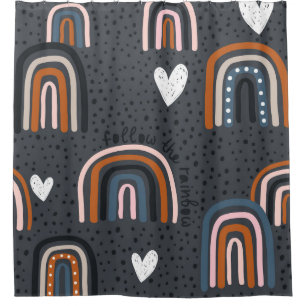 Childish seamless pattern with hand drawn rainbow,