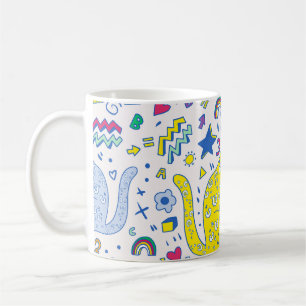 Childish Tiger and Rainbow Pattern Coffee Mug