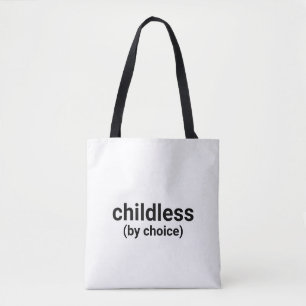 Childless by choice minimalist typography custom tote bag