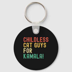 Childless Cat Guys For Kamala Harris 2024 Vintage Keychain