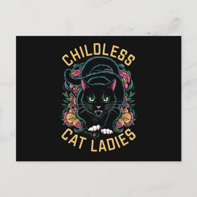 Childless Cat Ladies 2024 Feminist Postcard (Front)