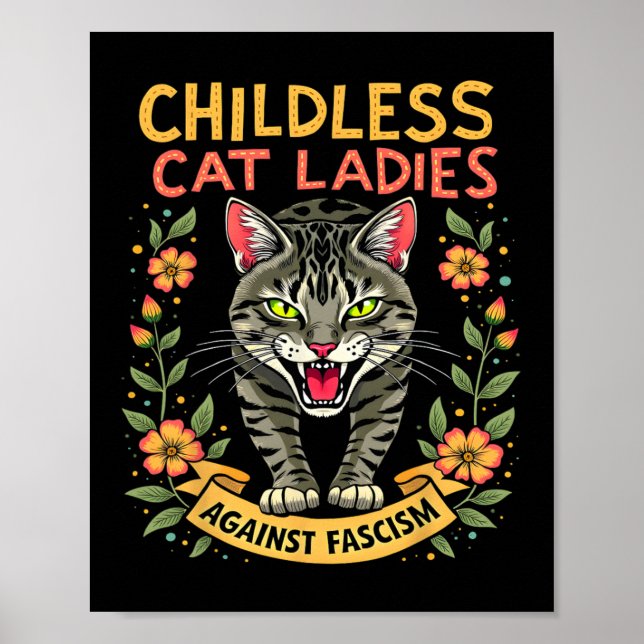Childless Cat Ladies Against Fascism  Poster (Front)