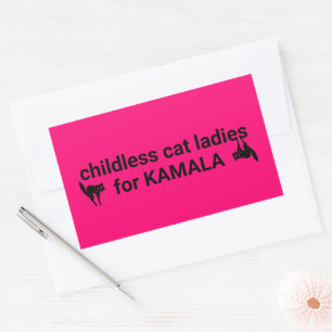 Childless cat ladies for Kamala funny hot pink Sticker
