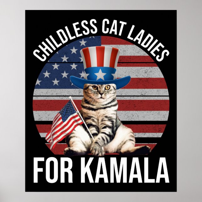 Childless Cat Ladies For Kamala Poster (Front)