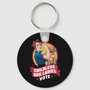 Childless Cat Ladies Vote Dog The Riveter Dog  Keychain