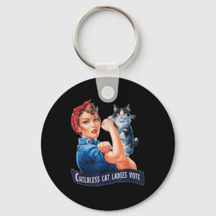 Childless Cat Ladies Vote Roise The Reveter Womens Keychain