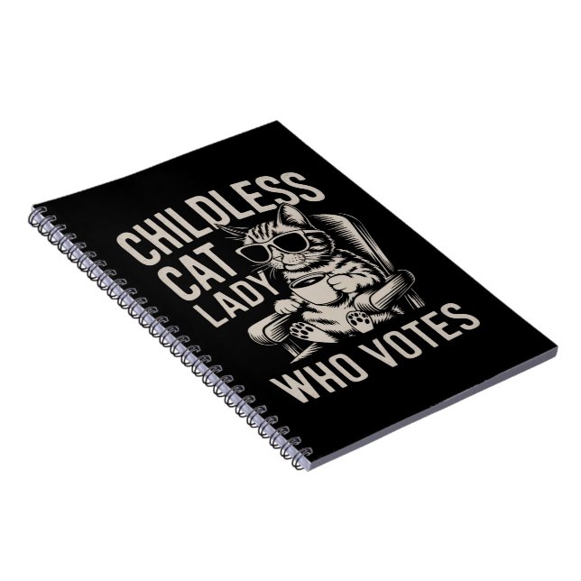 Childless Cat Lady 2024 Election Vote Kamala  Notebook (Right Side)