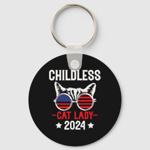 Childless Cat Lady 2024 Funny Political Elections Keychain
