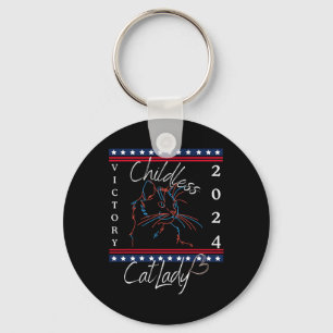 Childless Cat Lady 2024 Patriotic Feminist Vote ‘2 Keychain
