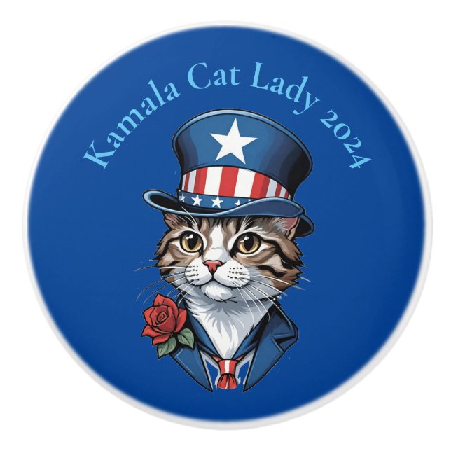 Childless Cat Lady 2024 Thunder_Cove Ceramic Knob (Front)