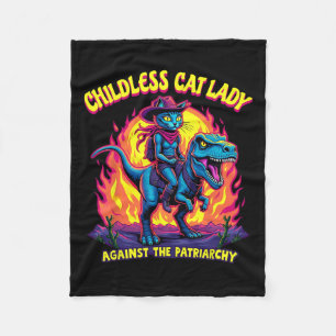 Childless Cat Lady Against The Patriarchy Cat Ridi Fleece Blanket