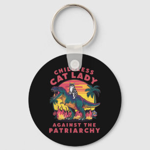 Childless Cat Lady Against The Patriarchy Cat Ridi Keychain