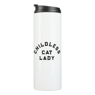 Childless cat lady, bold type thermal tumbler