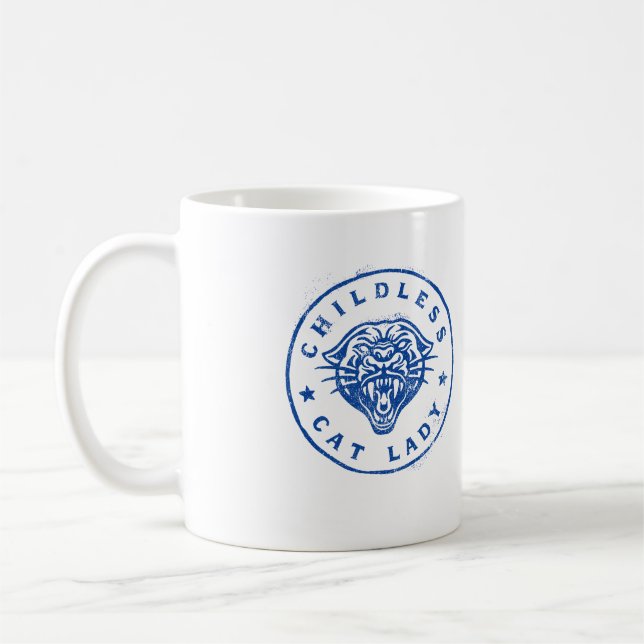 Childless Cat Lady Brave Proud Independent Coffee Mug (Left)