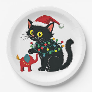 Childless Cat Lady Christmas Kamala Trump  Paper Plate