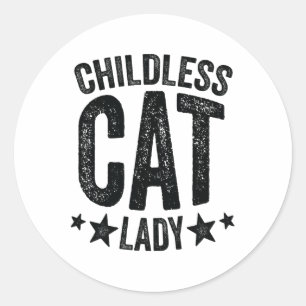 Childless Cat Lady Comma La Kamala Harris For Pres Classic Round Sticker