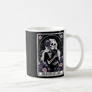 Childless Cat Lady Cute Gothic Skeleton Tarot Card Coffee Mug