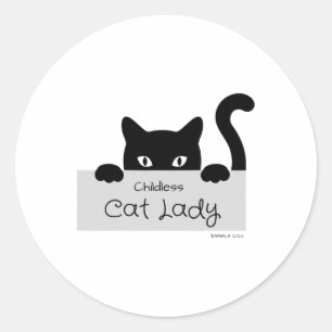 Childless Cat Lady For Cat Mom Women Cat Lady 2024 Classic Round Sticker