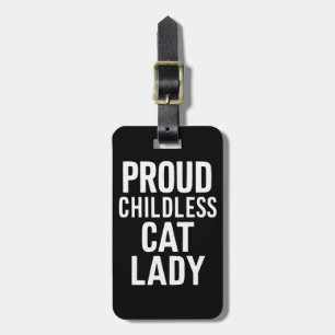 Childless Cat Lady for Cat Mom Women Cat Lady  Luggage Tag