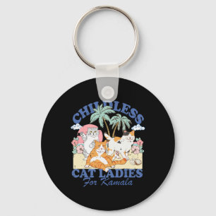 Childless Cat Lady For Kamala Harris 2024 Election Keychain