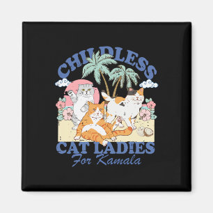 Childless Cat Lady For Kamala Harris 2024 Election Magnet