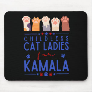 Childless Cat Lady For Kamala Harris Tim Waltz 202 Mouse Pad