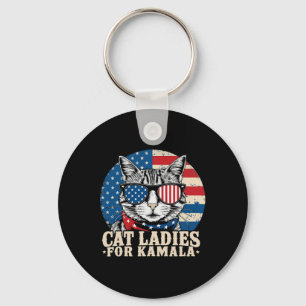 Childless Cat Lady For Kamala Harris Voting  Keychain