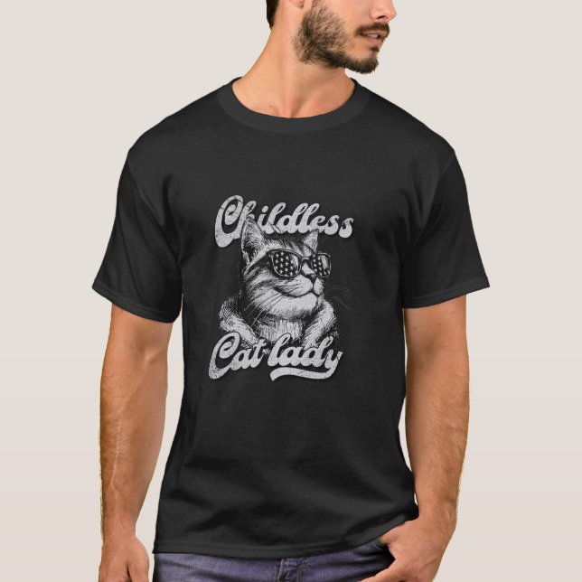 Childless Cat Lady Funny Kamala Harris T Shirt (Front)
