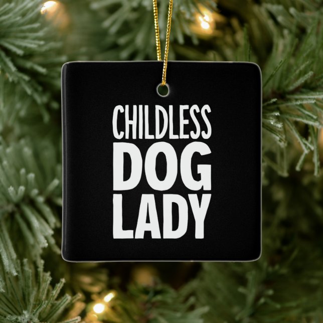 Childless Cat Lady Funny Vote 2024 Ceramic Ornament (Tree)
