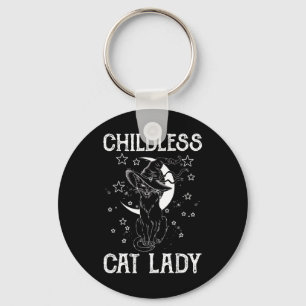 Childless Cat Lady Halloween Cat Shirt For Women Keychain