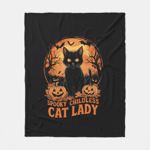 Childless Cat Lady Halloween Spooky Witch Election Fleece Blanket