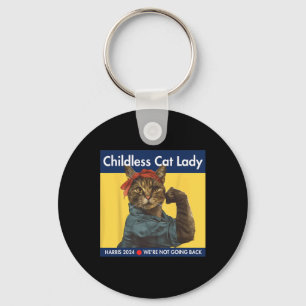 Childless Cat Lady Harris 2024 We're Not Going Bac Keychain