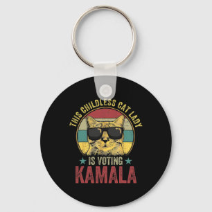 Childless Cat Lady Is Voting For Kamala Harris 202 Keychain
